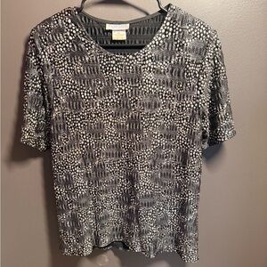 Chic Black and White Patterned Women's Top